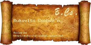 Bukovits Csobán névjegykártya